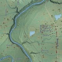 Second close-up of the map of Garfield, Newaygo County, Michigan print showing more streets and buildings