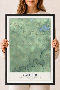 Map of Garfield, Newaygo County, Michigan, 18 x 24 inch print in a black wood frame