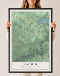 Map of Garfield, Newaygo County, Michigan, 24 x 36 inch print in a black wood frame