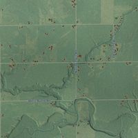 Second close-up of the map of Geneva, Midland County, Michigan print showing more streets and buildings