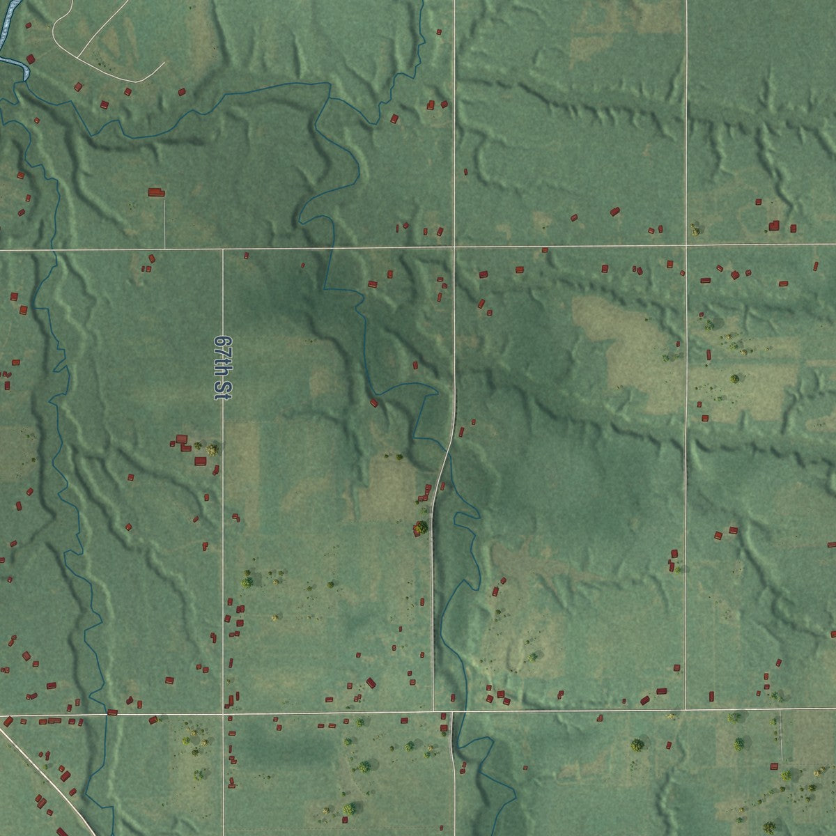 Second close-up of the map of Geneva, Van Buren County, Michigan print showing more streets and buildings