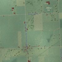 Second close-up of the map of Gilford, Michigan print showing more streets and buildings