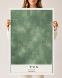 Map of Gilford, Michigan, 24 x 36 inch unframed archival matte print