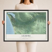 Map of Gilmore, Benzie County, Michigan, 24 x 36 inch print in a black wood frame