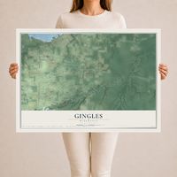 Map of Gingles, Wisconsin, 24 x 36 inch unframed archival matte print