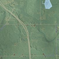 Second close-up of the map of Girard, Michigan print showing more streets and buildings