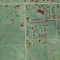 Second close-up of the map of Gladwin, Michigan print showing more streets and buildings