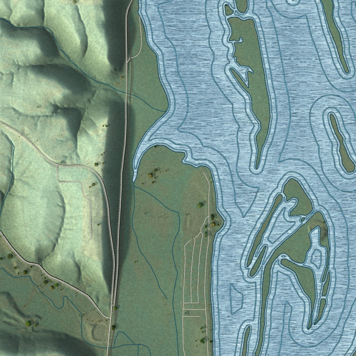 Second close-up of the map of Glen Haven, Wisconsin print showing more streets and buildings