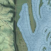 Close-up of the map of Glen Haven, Wisconsin print showing street and building detail