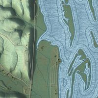 Second close-up of the map of Glen Haven, Wisconsin print showing more streets and buildings
