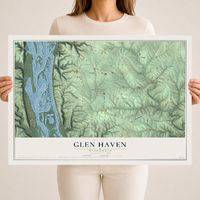 Map of Glen Haven, Wisconsin, 18 x 24 inch unframed archival matte print