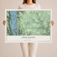 Map of Glen Haven, Wisconsin, 24 x 36 inch unframed archival matte print