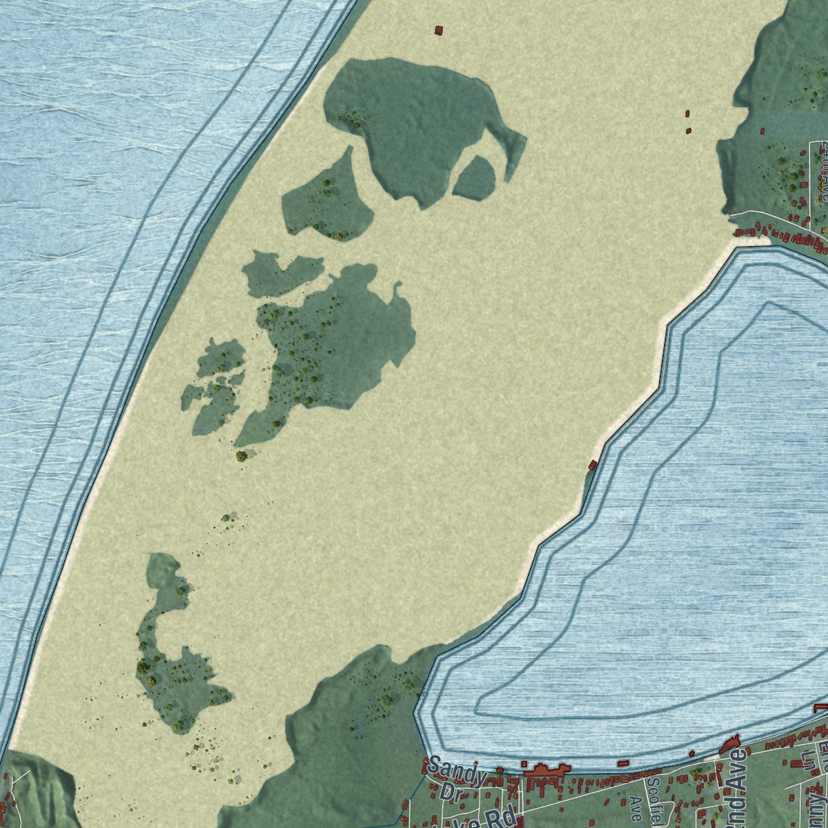Close-up of the map of Golden, Michigan print showing street and building detail