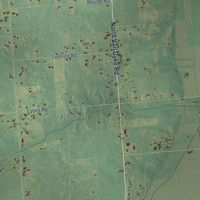 Second close-up of the map of Goodland, Michigan print showing more streets and buildings