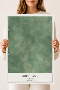Map of Goodland, Michigan, 18 x 24 inch unframed archival matte print