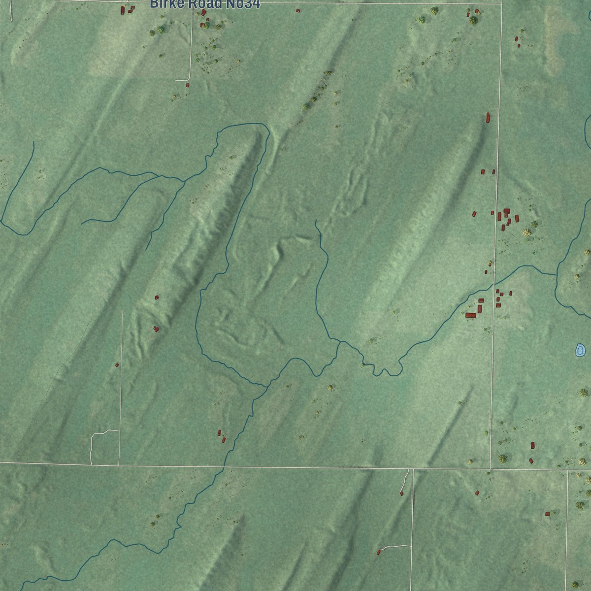 Close-up of the map of Gourley, Michigan print showing street and building detail