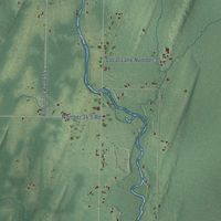 Second close-up of the map of Gourley, Michigan print showing more streets and buildings