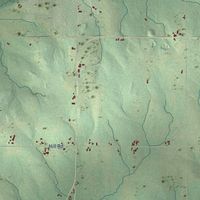 Close-up of the map of Grant, Clark County, Wisconsin print showing street and building detail
