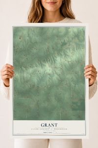 Map of Grant, Clark County, Wisconsin, 18 x 24 inch unframed archival matte print