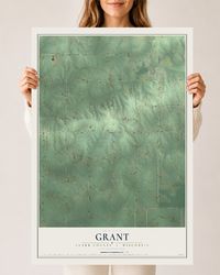 Map of Grant, Clark County, Wisconsin, 24 x 36 inch unframed archival matte print
