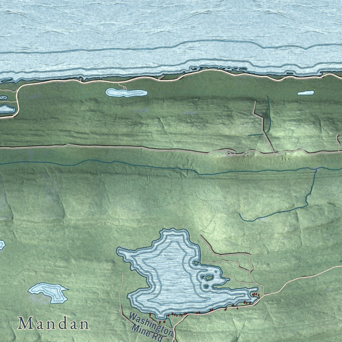 Second close-up of the map of Grant, Keweenaw County, Michigan print showing more streets and buildings