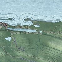 Close-up of the map of Grant, Keweenaw County, Michigan print showing street and building detail