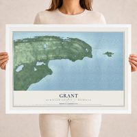 Map of Grant, Keweenaw County, Michigan, 18 x 24 inch print in a white wood frame