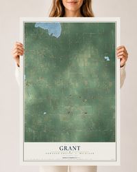 Map of Grant, Newaygo County, Michigan, 24 x 36 inch unframed archival matte print