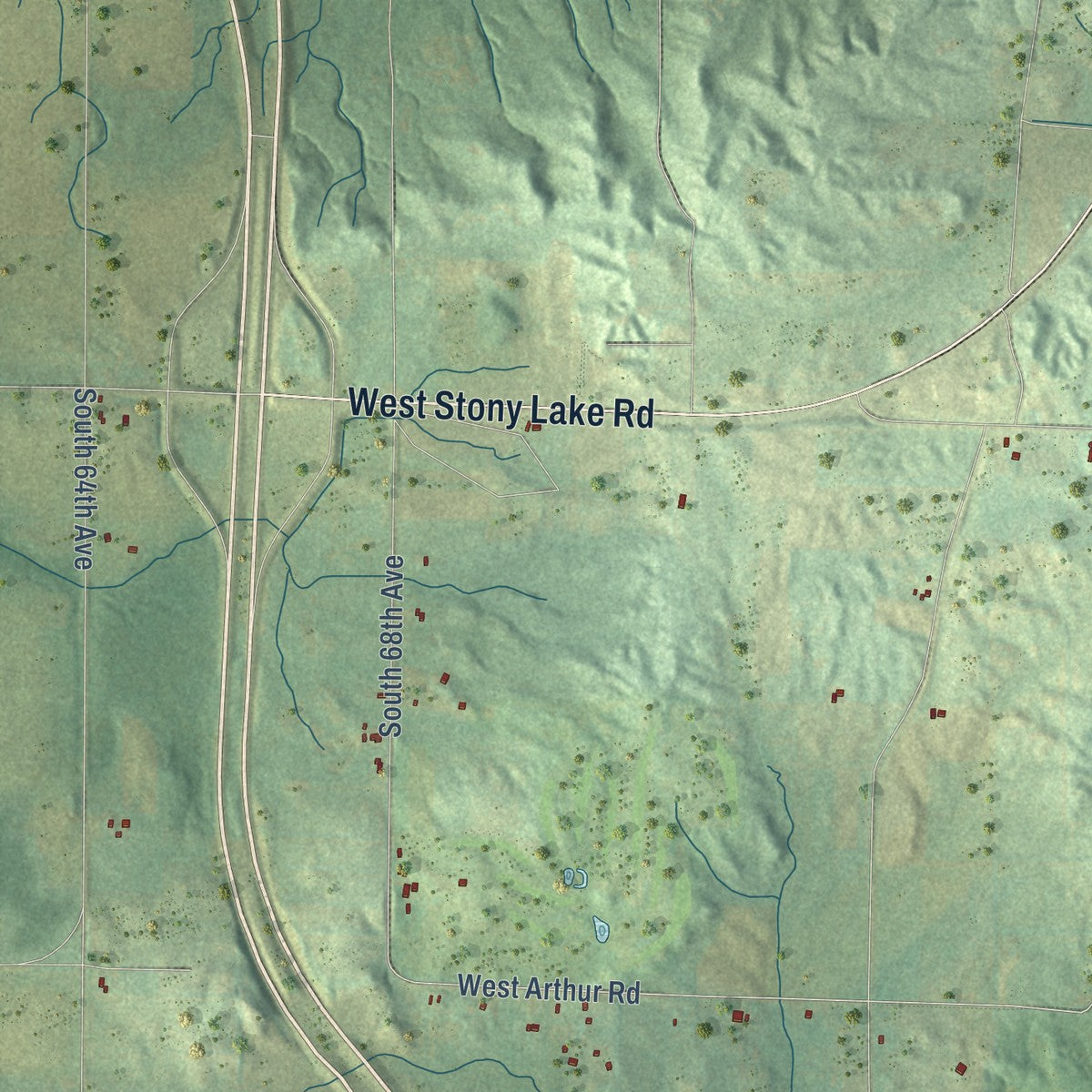 Close-up of the map of Grant, Oceana County, Michigan print showing street and building detail