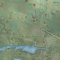 Close-up of the map of Grant, Shawano County, Wisconsin print showing street and building detail