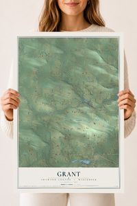 Map of Grant, Shawano County, Wisconsin, 18 x 24 inch unframed archival matte print