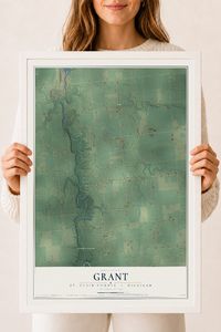 Map of Grant, St. Clair County, Michigan, 18 x 24 inch print in a white wood frame