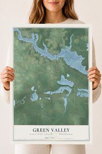 Map of Green Valley, Marathon County, Wisconsin, 18 x 24 inch unframed archival matte print