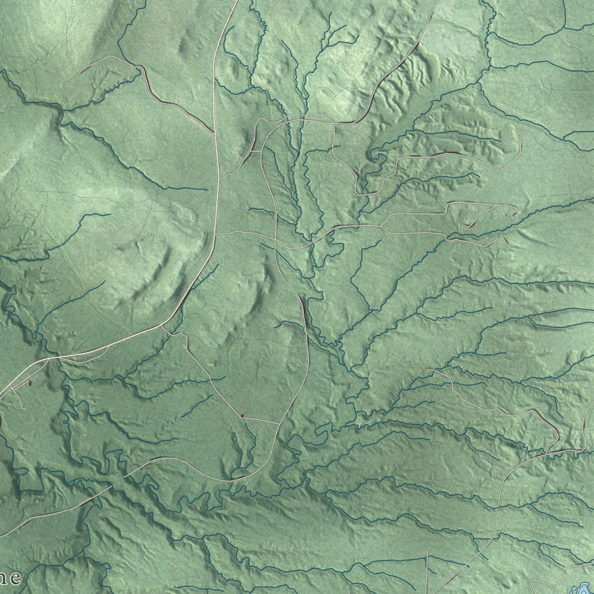 Close-up of the map of Greenland, Michigan print showing street and building detail