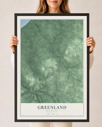 Map of Greenland, Michigan, 24 x 36 inch print in a black wood frame
