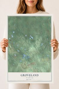 Map of Groveland, Michigan, 18 x 24 inch unframed archival matte print