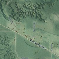 Close-up of the map of Gurney, Wisconsin print showing street and building detail