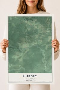 Map of Gurney, Wisconsin, 18 x 24 inch unframed archival matte print