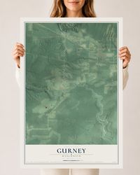 Map of Gurney, Wisconsin, 24 x 36 inch unframed archival matte print