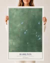 Map of Hamilton, Gratiot County, Michigan, 24 x 36 inch unframed archival matte print