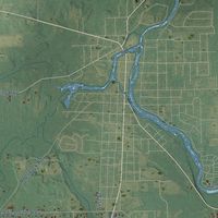 Close-up of the map of Hamlin, Eaton County, Michigan print showing street and building detail