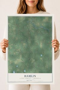 Map of Hamlin, Eaton County, Michigan, 18 x 24 inch unframed archival matte print