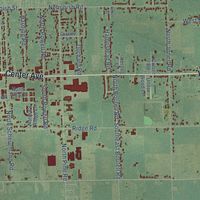 Close-up of the map of Hampton, Michigan print showing street and building detail