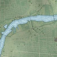 Second close-up of the map of Hampton, Michigan print showing more streets and buildings