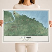 Map of Hampton, Michigan, 18 x 24 inch unframed archival matte print