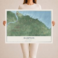 Map of Hampton, Michigan, 24 x 36 inch unframed archival matte print