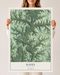 Map of Haney, Wisconsin, 24 x 36 inch unframed archival matte print