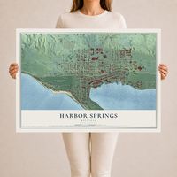 Map of Harbor Springs, Michigan, 24 x 36 inch unframed archival matte print
