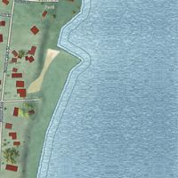 Second close-up of the map of Harrisville, Michigan print showing more streets and buildings