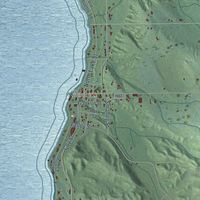 Second close-up of the map of Helena, Michigan print showing more streets and buildings